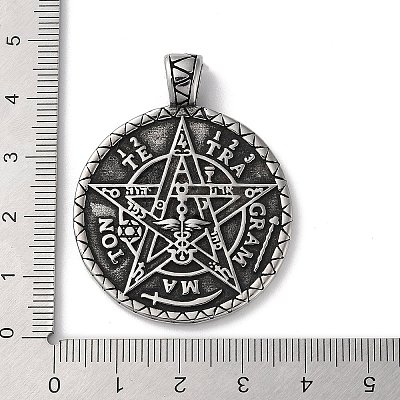 Wicca 304 Stainless Steel Pendants STAS-D014-11AS-1