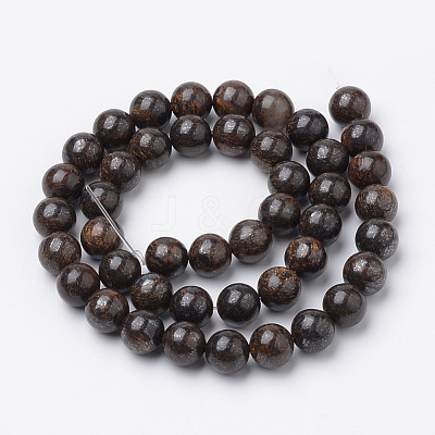 Natural Bronzite Beads Strands G-S272-01-8mm-1