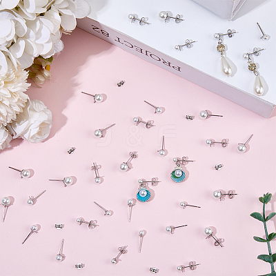 304 Stainless Steel Stud Earring Findings EJEW-SP0001-17L-1