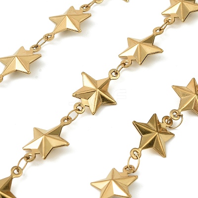 304 Stainless Steel Star Link Chains CHS-A017-01G-1