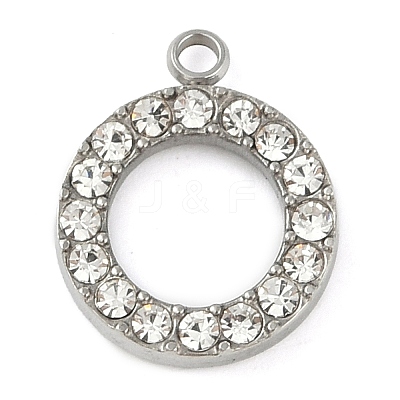 304 Stainless Steel Rhinestone Pendants STAS-S131-04P-01-1