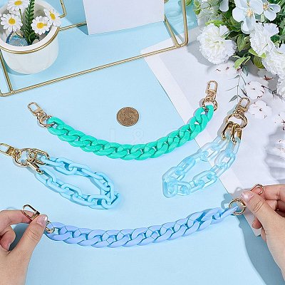 4Pcs 4 Colors Acrylic & Plastic Chain Bag Handles AJEW-BM0001-11A-1