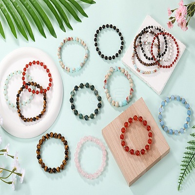 Natural & Synthetic Gemstone Bracelets BJEW-SW001595-1