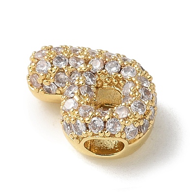 Brass Micro Pave Cubic Zirconia Beads KK-P290-61G-P-1