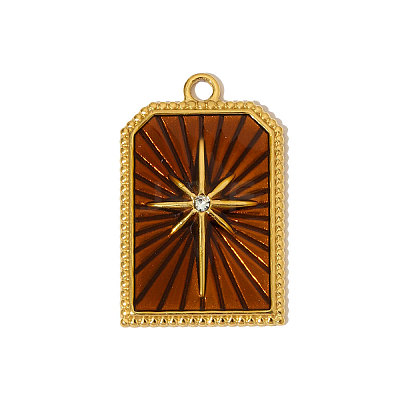 304 Stainless Steel Enamel Pendants STAS-OY004-77G-1