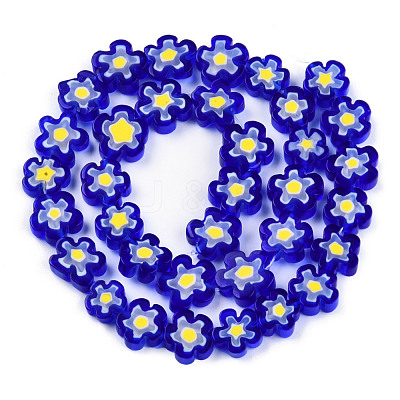 Handmade Millefiori Glass Bead Strands LAMP-N029-017D-16-1