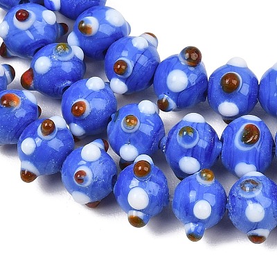 Handmade Bumpy Lampwork Beads Strands LA-CBA05D6-01-08-1