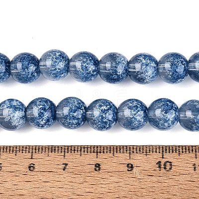 Transparent Half Spray Painted Glass Beads Strands LS-GLAA-Q110-02A-04-1
