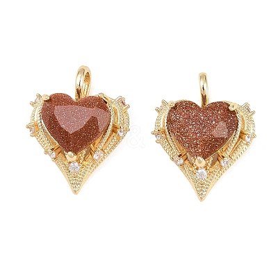 Brass Micro Pave Clear Cubic Zirconia Pendants KK-H257-08B-G01-1