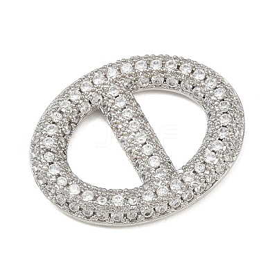 Brass Micro Pave Clear Cubic Zirconia Links Connector Charms KK-K413-04B-P-1