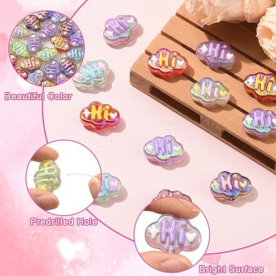 UV Plating Transparent Acrylic Beads OACR-CJZ0001-04-1