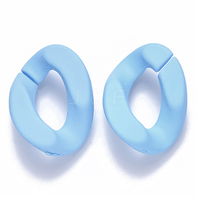 Opaque Spray Painted Acrylic Linking Rings OACR-S036-001B-I10-1