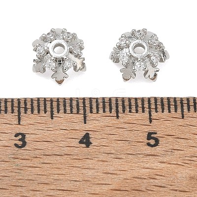 Brass Micro Pave Cubic Zirconia Bead Caps CU-CBA6E4E-08P-1