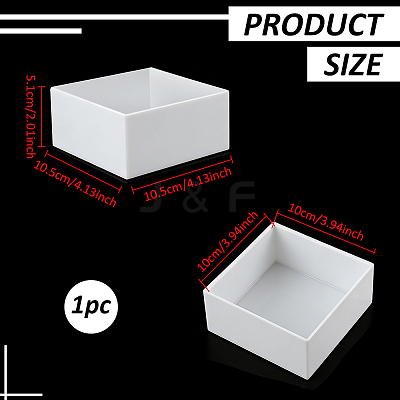 Square Transparent Acrylic Jewelry Packing Boxes with Lid CON-WH0085-169-1