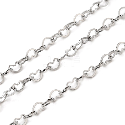 304 Stainless Steel Heart Link Chains CHS-L033-06P-1