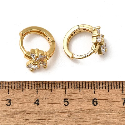 Bowknot Brass Hoop Earrings EJEW-S256-02A-G-1