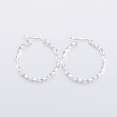 304 Stainless Steel Hoop Earrings EJEW-H327-03C-1