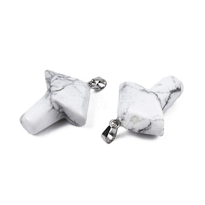 Natural Howlite Pendants G-R480-02P-1