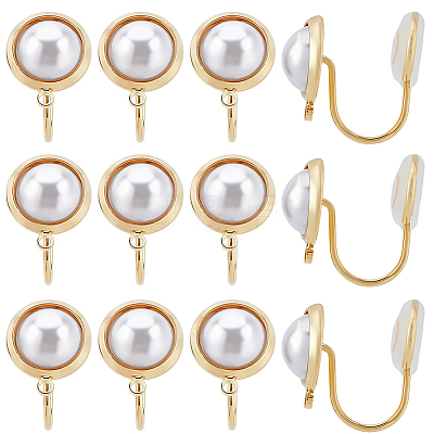 10Pcs Half Round Brass Ear Cuff Findings KK-BBC0022-47-1