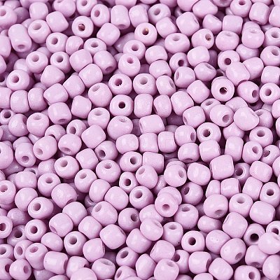 6/0 Baking Paint Glass Round Seed Beads SEED-S036-01C-08-1