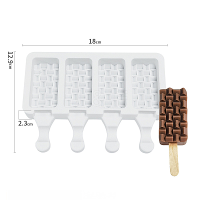 Food Grade DIY Rectangle Ice-cream Silicone Molds LS-DIY-D062-05B-1