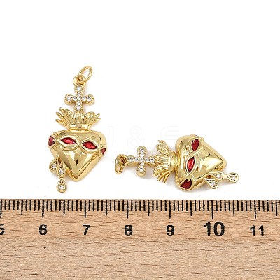 Brass Micro Pave Cubic Zirconia Pendants KK-L240-21G-1