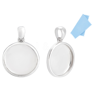 925 Sterling Silver Pendant Cabochon Settings STER-UN0001-80-1