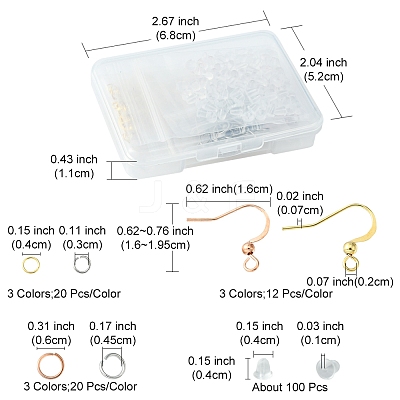 36Pcs 3 Style 316 Surgical Stainless Steel Earring Hooks DIY-FS0003-29-1