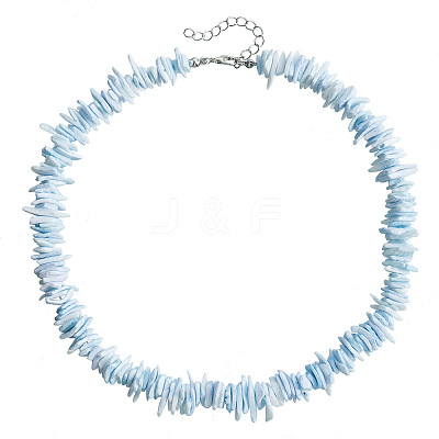 Beach Dyed Natural Shell Chip Beaded Necklaces FS-WG9678E-02-1