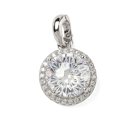 925 Sterling Silver Pave Cubic Zirconia Pendants STER-B009-01B-04-1