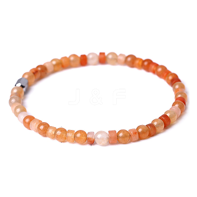Natural Red Aventurine Beads Stretch Bracelets for Women Men PW-WG6A9BA-04-1