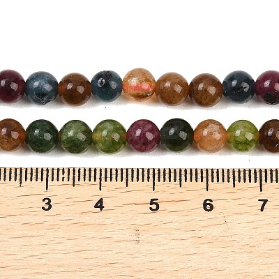 Natural Green Jade Imitation Tourmaline Beads Strands G-B046-08D-6mm-1