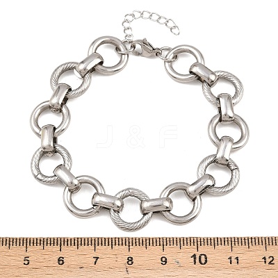 304 Stainless Steel Link Chain Bracelets for Women BJEW-Z154-01P-1
