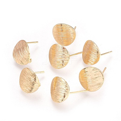 Drawbench Brass Stud Earring Findings X-KK-F738-41G-1