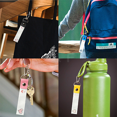 PU Leather & Cotton Name Marker Keychain AJEW-WH0514-031-1