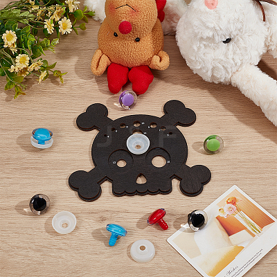 Skull Shape Wood Safety Eyes Insertion Tool DIY-WH0888-182-1