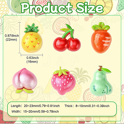 60Pcs 6 Styles Opaque Resin Decoden Cabochons RESI-CJ0004-15-1
