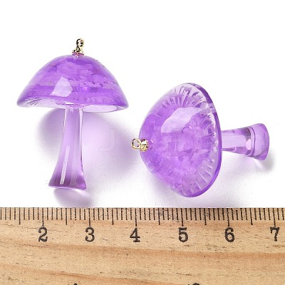Luminous Epoxy Resin Mushroom Pendants X-RESI-C054-01C-1