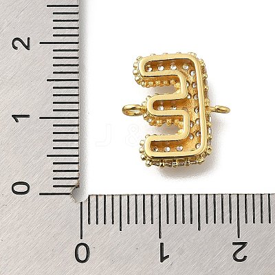 Brass Micro Pave Cubic Zirconia Letter Links X-KK-I717-04E-1