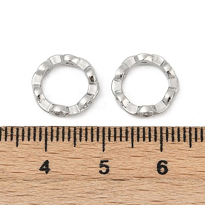 Brass Clear Cubic Zirconia Bead Frame KK-D375-33P-1