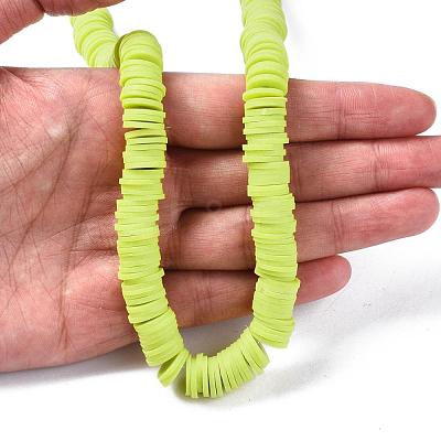 Flat Round Handmade Polymer Clay Beads CLAY-R067-10mm-10-1