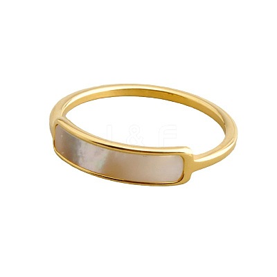 304 Stainless Steel & Shell Finger Rings FS-WG45F01-01-1