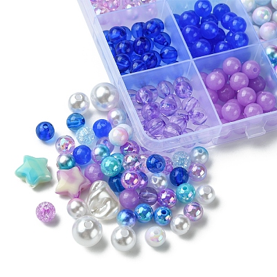 DIY Round Acrylic & ABS Plastic Imitation Pearl Beads Bracelets Jewelry Making Kits DIY-FS0007-42-1