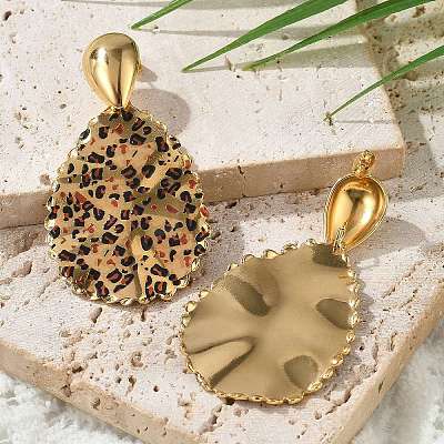 304 Stainless Steel Enamel Stud Earrings EJEW-Z084-15G-05-1