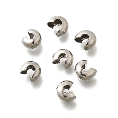 304 Stainless Steel Crimp Beads Covers X-STAS-P239-34P-05-1