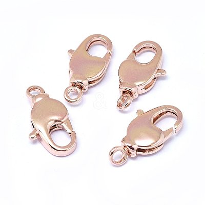Brass Lobster Claw Clasps X-KK-F764-15RG-1