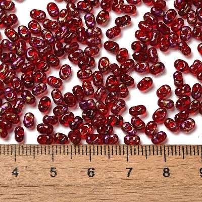 Spray Painted Glass Seed Beads SEED-F005-11A-03-1