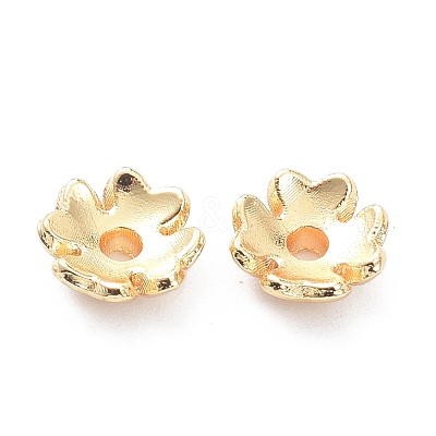 Brass 4-Petal Bead Caps KK-K086-22LG-1