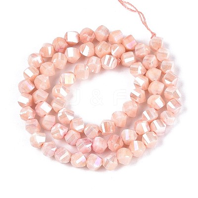 Anti-Tarnish Electroplate Glass Beads Strands GLAA-T025-6mm-14G-1