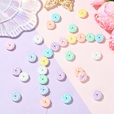 160Pcs 8 Colors Opaque Acrylic Beads PACR-CJ0001-44-1